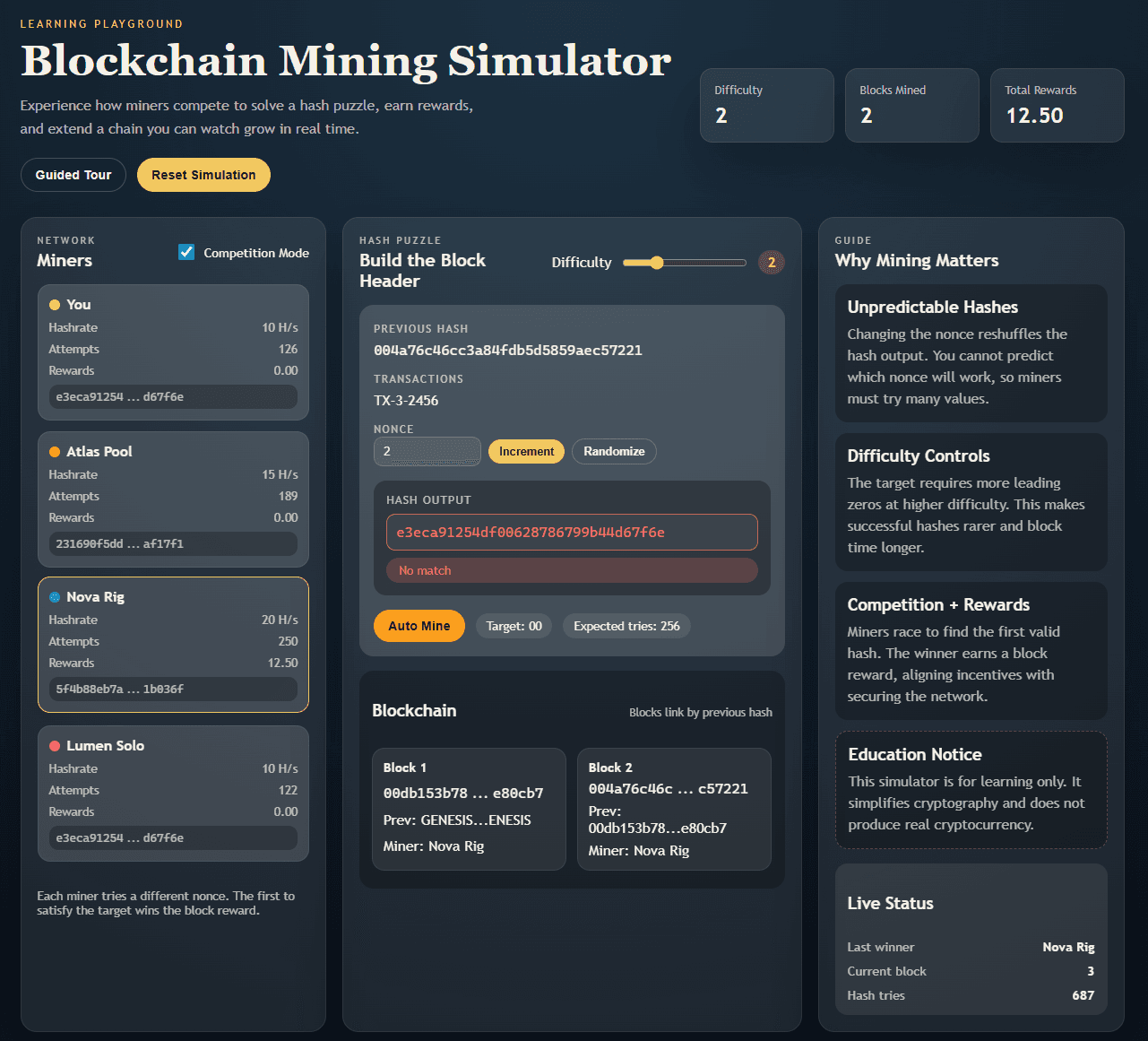 Blockchain Simulator